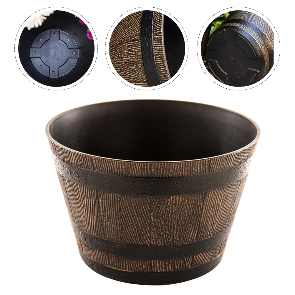 

Tree Flower Tray Pots Planters Barrel Indoor Decorative Retro Bonsai Succulent Planter Flower Pot Garden Supplies