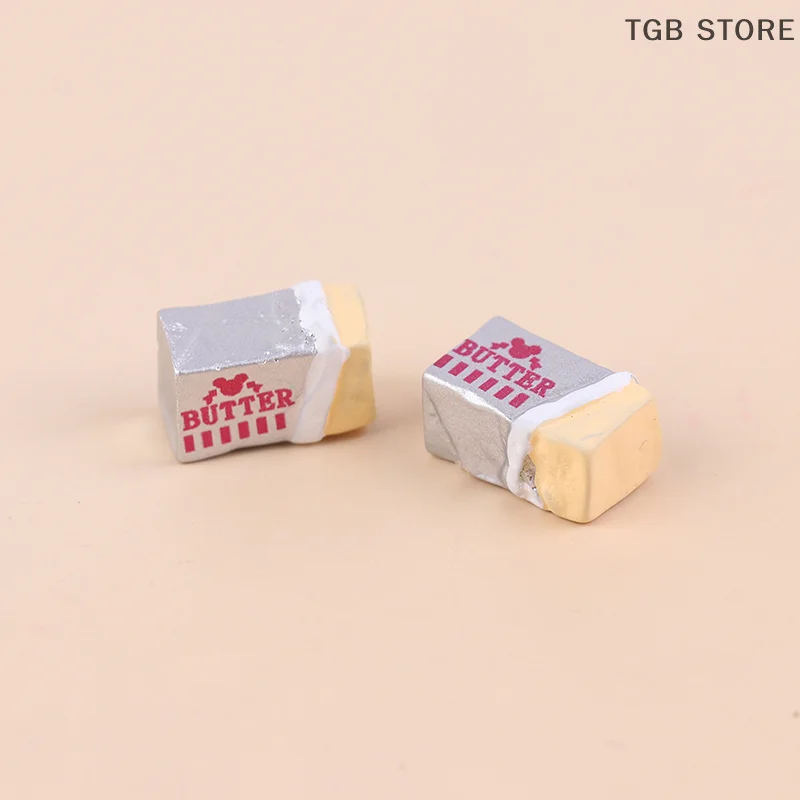 6 個ミニチュア食品バターモデル朝食食器シミュレーションキッチン Diy パンセットおもちゃドールハウスアクセサリーごっこ遊び