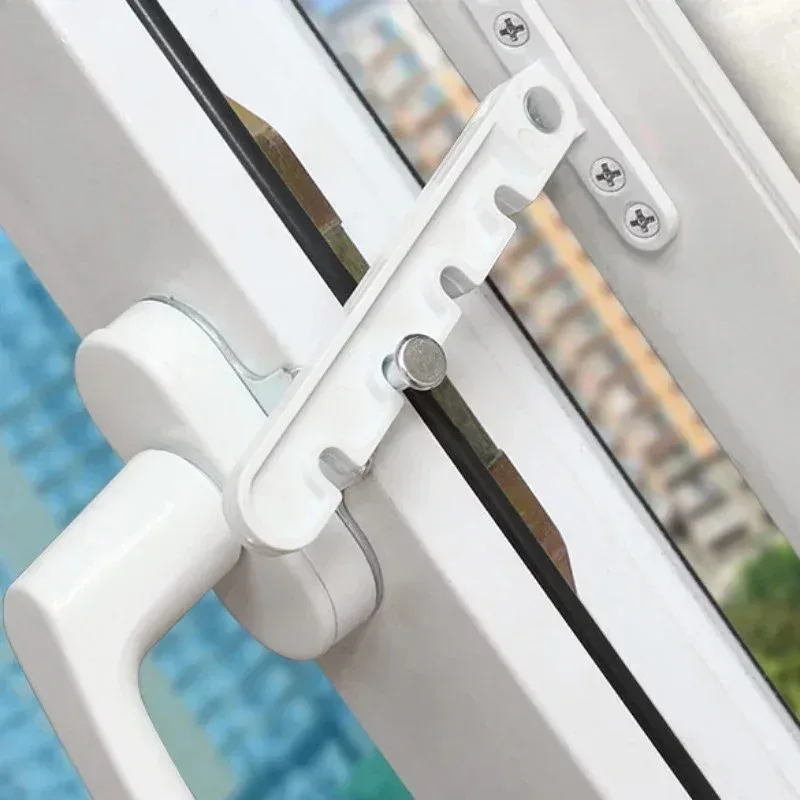 Window Limiter Latch Position Stopper Casement Wind Brace Home Security Door Windows Sash Lock Child Safety Protection