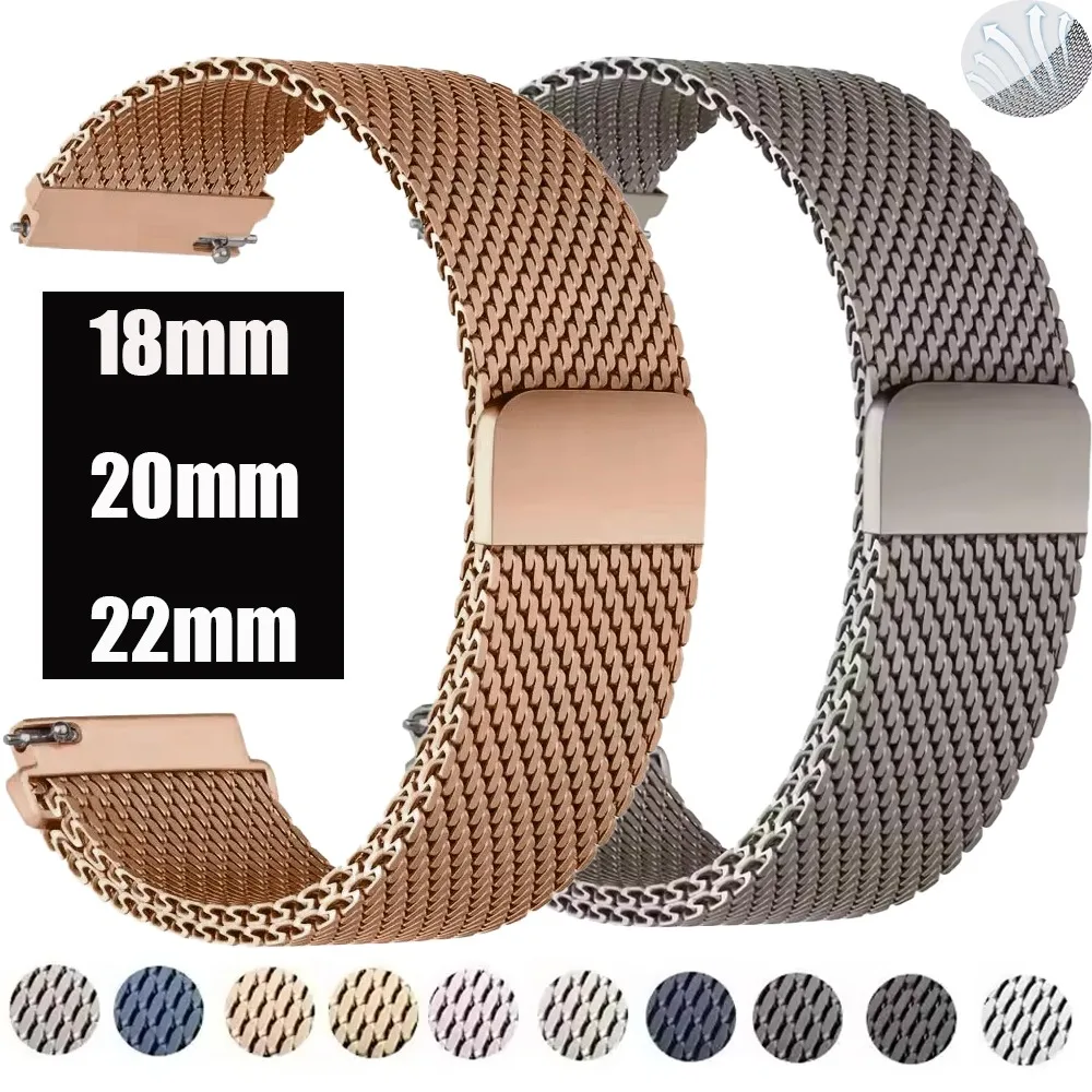 18mm 20mm 22mm Magnetisches Stahlarmband für Huawei Watch 5/GT6/5/4 46mm 41mm Edelstahl-Uhrenarmband für Amazfit Active Max/Bip 6