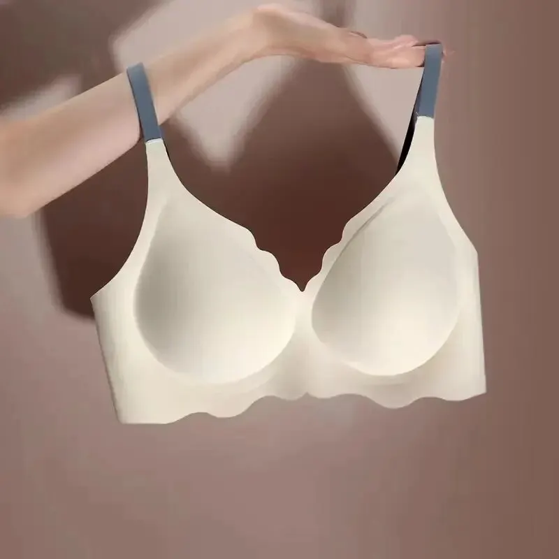 No Trace Top Women\'s Underwear No Steel Ring Pure Desire Comfortable Upper Support Sling Adjustable Beauty Back Bra Thin Section