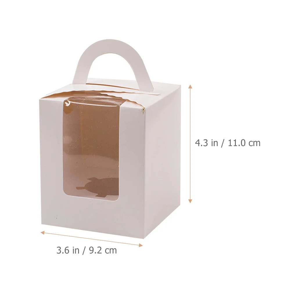 24 szt. Pudełek na ciasta z okienkiem, pojedyncze pudełko na babeczki, składane, bez potrzeby użycia taśmy, na przyjęcia, wesela, do pakowania deserów.
