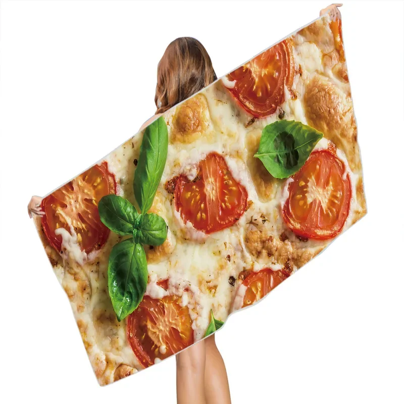 Delicious Food Beach Towel Pizza Pasta Gourmet Food Sand Free Quick Dry Large Bath Towels for Pool Gym Travel Swimming for Kids