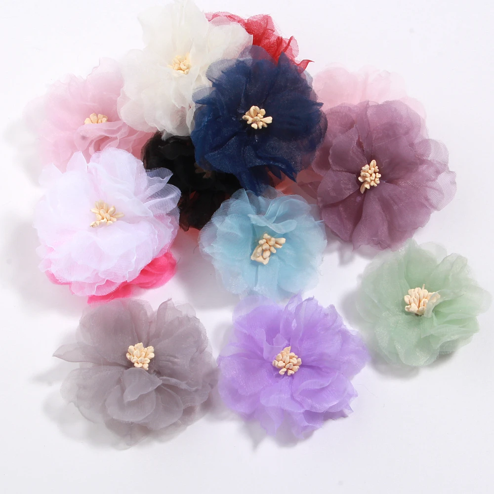 

6cm 2.36inch Sweet Soft Chiffon Artificial Flowers for DIY Handmade Hairpin Brooch Bag Clothing Accessorie DM877