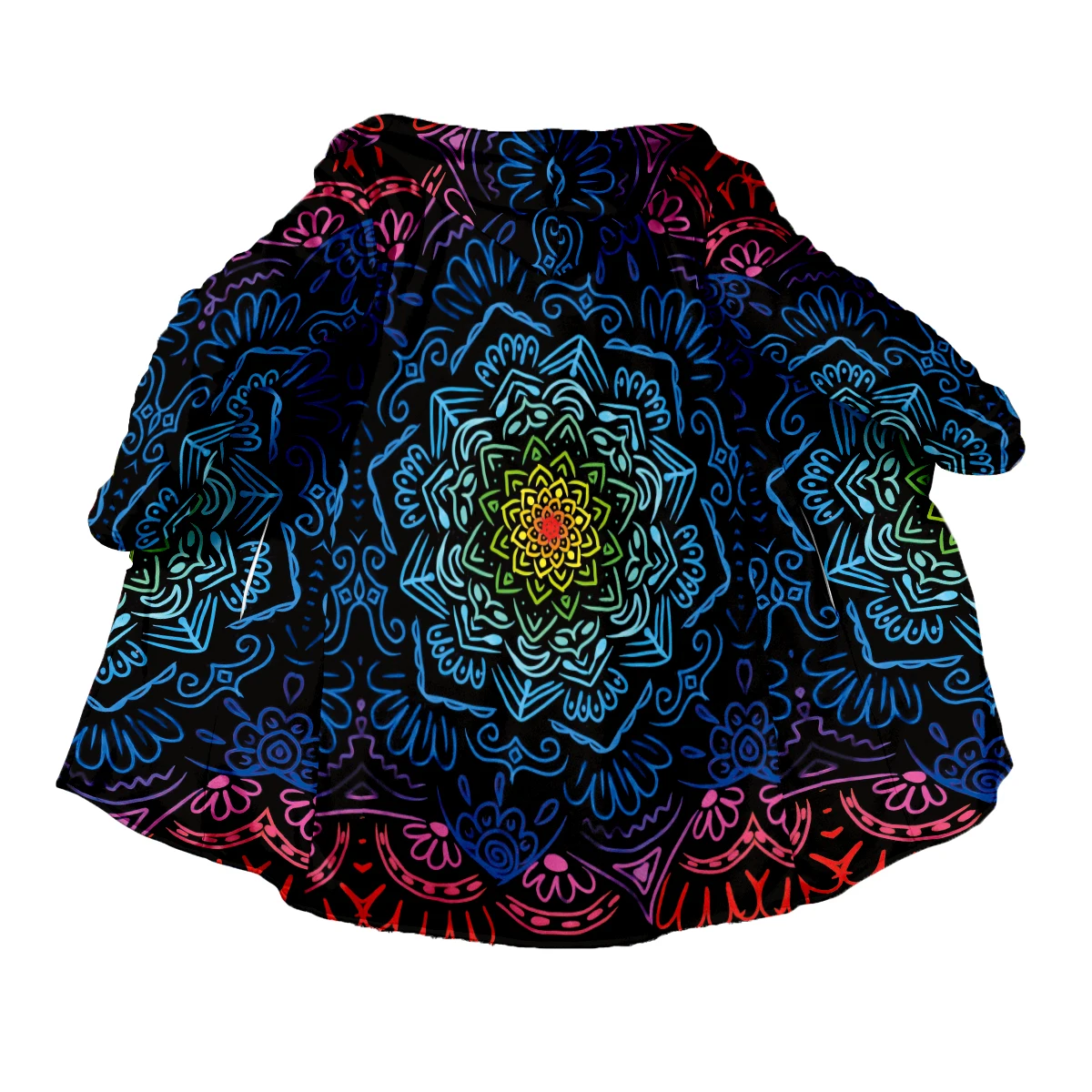 تأثيري الملونة مخدر تريبي الوشم خمر الرجعية 3DPrint Harajuku الشارع الشهير معطف الشتاء هودي عباءة جاكيت من الصوف T #6