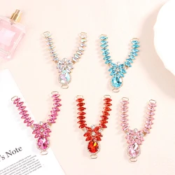 Shoe Buckles 1PCS Mix Color Rhinestones Sandals Buckles DIY Handwork Shoe Glass Flip-flops Shiny Decoration
