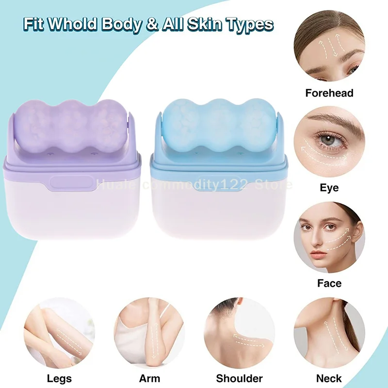 Rol Es Kepala Ganda untuk Wajah Mata Bengkak Migrain Pereda Nyeri Cedera Kecil Rol Pijat Terapi Dingin Wajah Perawatan Kulit