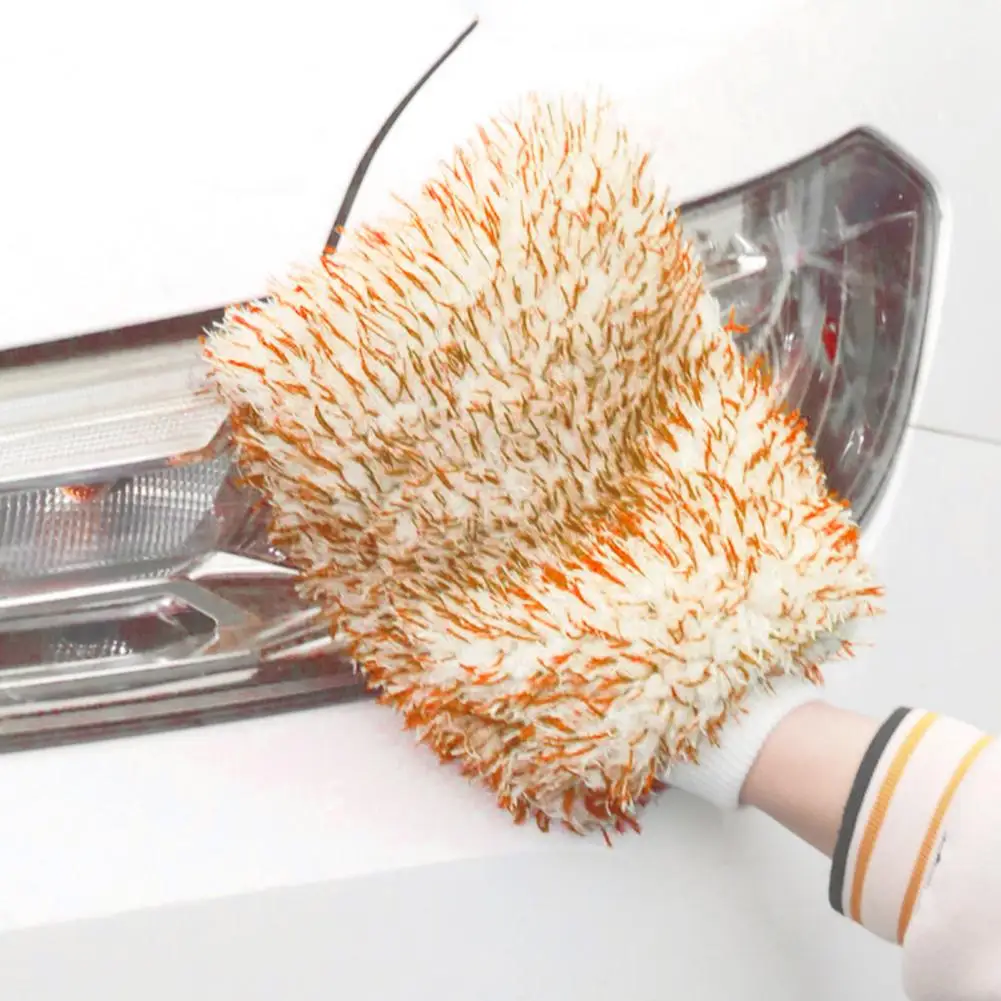 Car Wash Mitten 1Pc Soft Dual-purpose Anti-slip  Car Cleaning Towel Car Wash Mitten Car Cleaning Tool