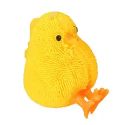 6cm Cute Chicken Squidy LED Flashing Puffer Ball Squeeze Toy Antistress Decompression Vent Ball Stress Relieve Toy For Kids