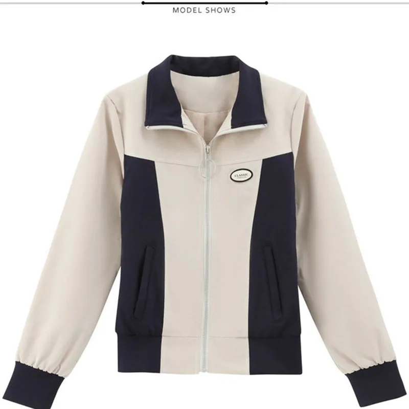 Spring Autumn Short Coat Ladies 2024 New Korean Casual Jacket Stitching Fashion Joker Sports Baseball Uniform Trend Women Tops