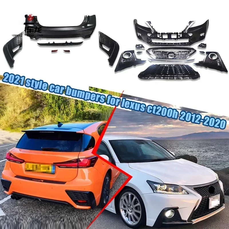 2021 New Style Car Front Bumper Rear Bumper Parts for Lexus CT200H 2012-2020 PP Material Body Kits Front Grill Front Facelift