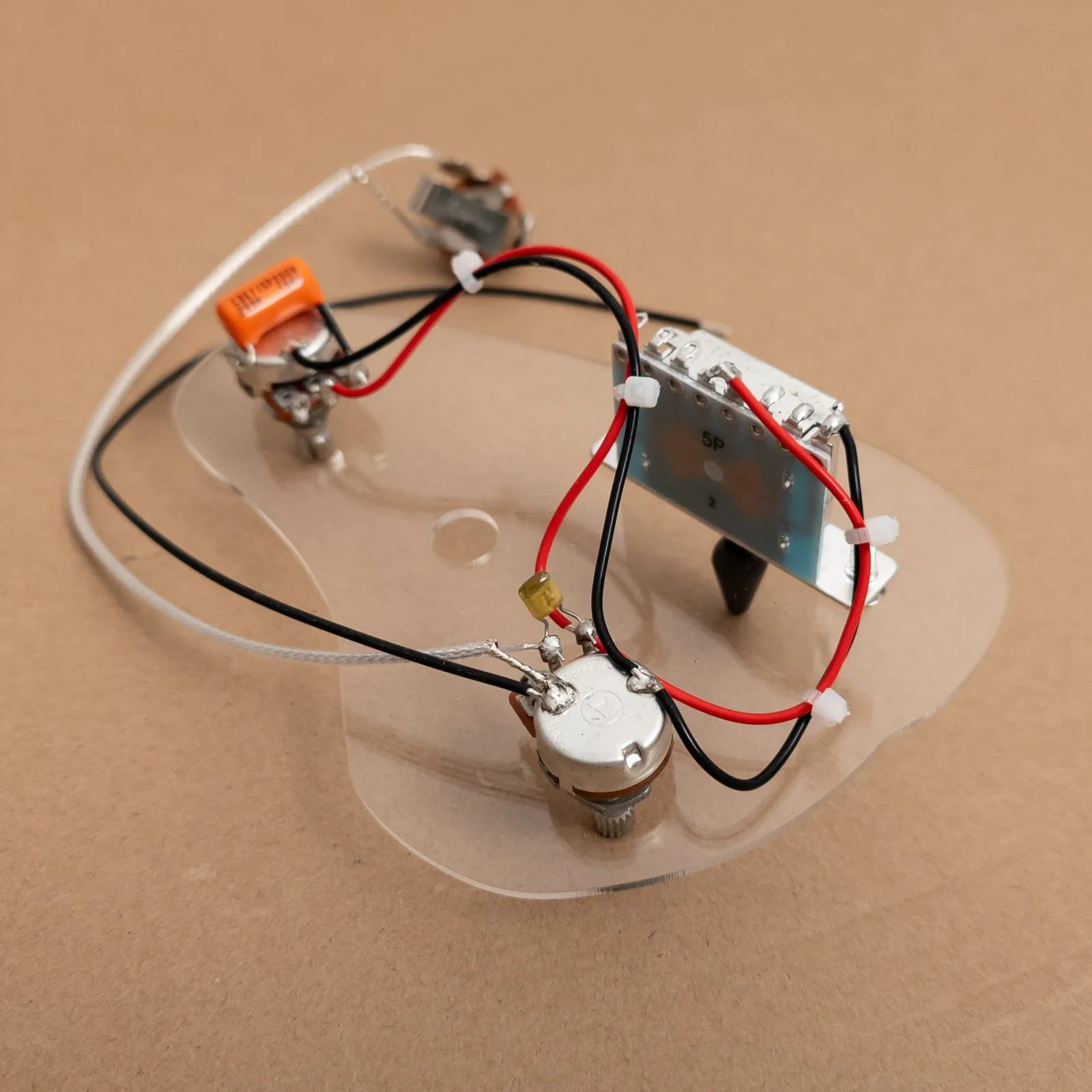 2 Pot Guitar Wiring Harness Kit 500K Volume Tone Pots 5 Way Switch Output Jack for Electric Guitar Replacement Parts