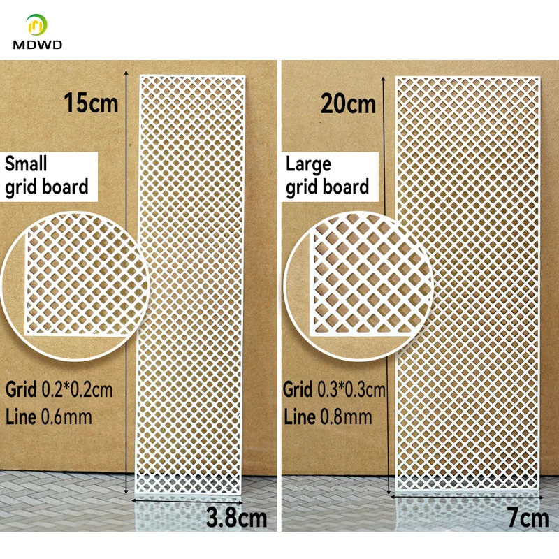 Rede de isolamento em miniatura 1/64 1/87, modelo de arquitetura, kits de construção, material retangular, placa de grade, corrimão universal