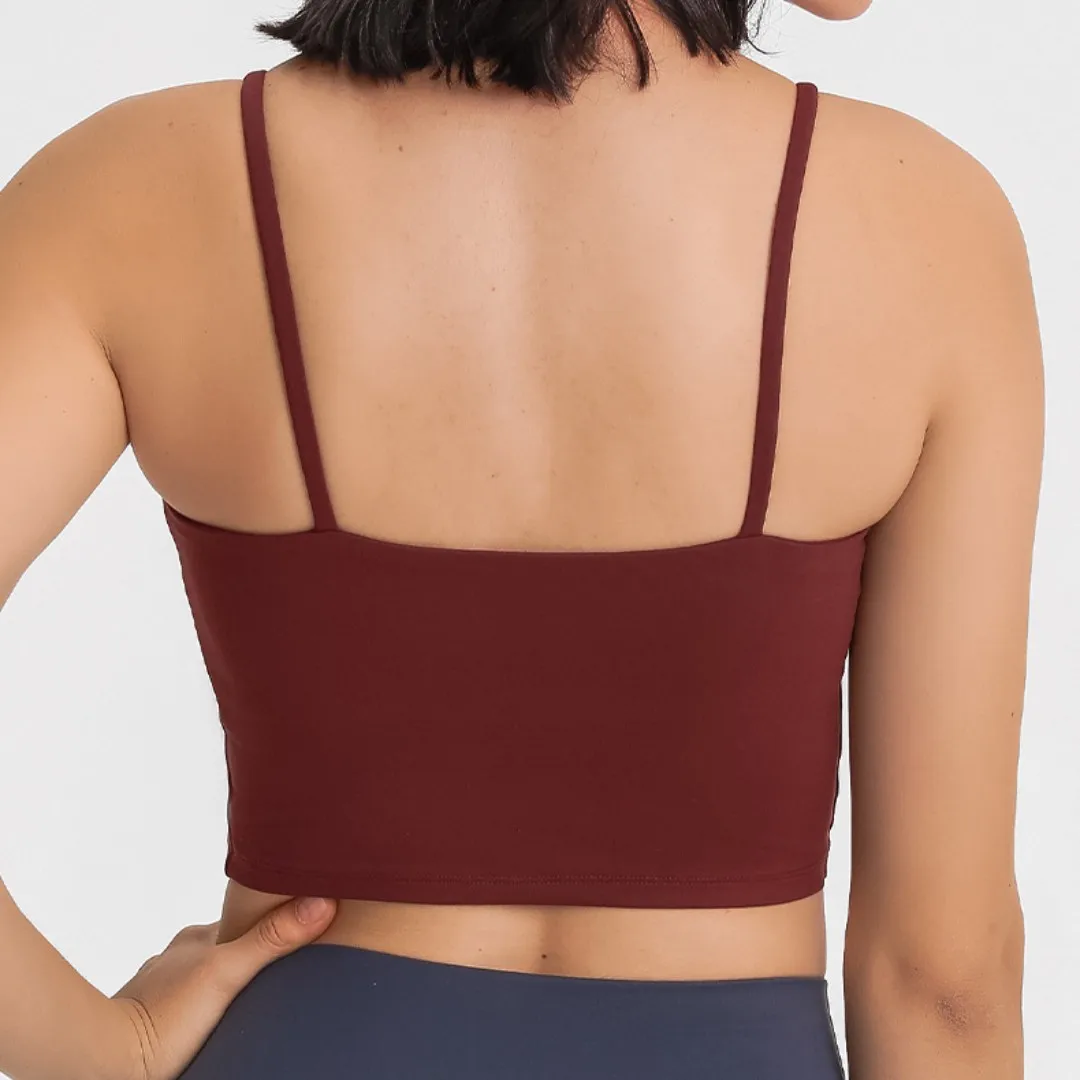 Solid Color Women Sports Bra Comprehensive Training Shockproof Halter Soft Sports Fitness Top Gym Yoga Chest Pad Comprehensive