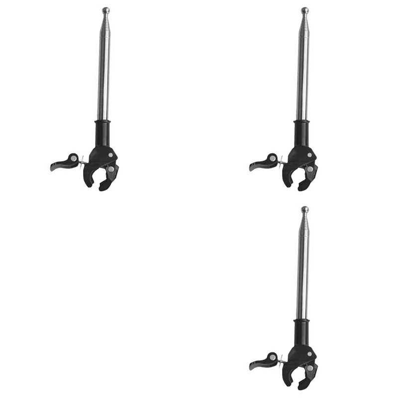 Hot Selling-3Pcs 1.2M Telescopic Flag Pole Stainless Steel Pole Flag Waving Flagpole Flag Pole Car Holder For Car Truck Boat