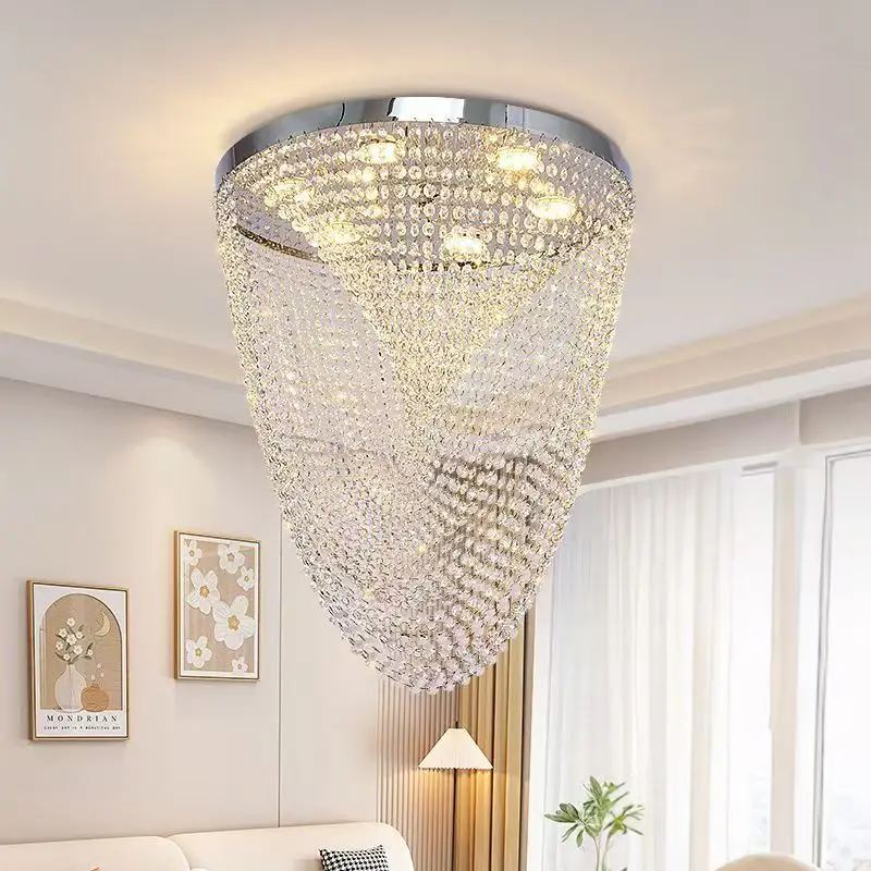 Luxury Crystal Ceiling Light Modern Simple Living Room Lamp 2026 New Light Luxury Bedroom Light Room Lighting Changeable