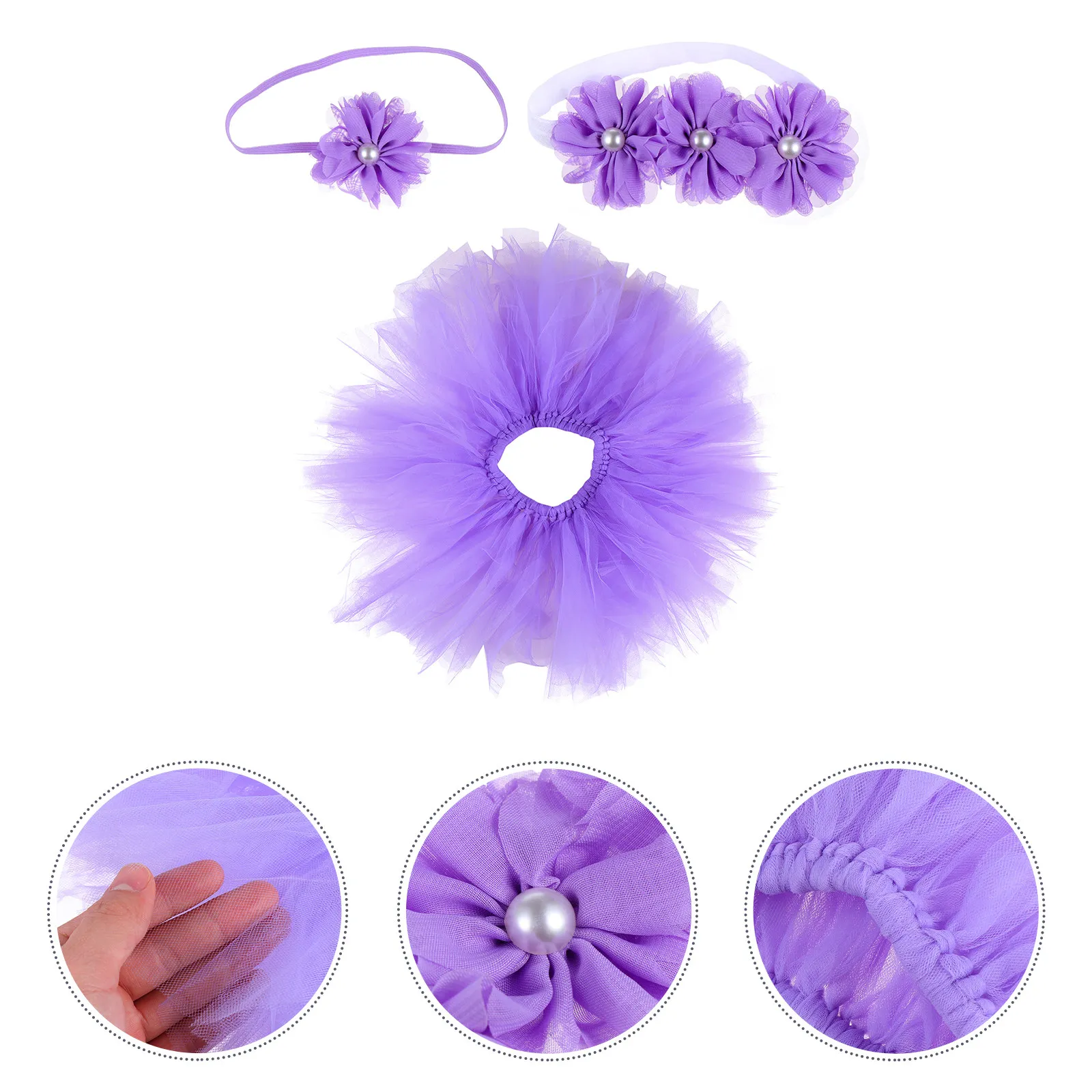 

1Set Children Tutu Skirt Outfits Creative Stylish Baby Girl Three Piece Set for Photography Props Newborn Gift