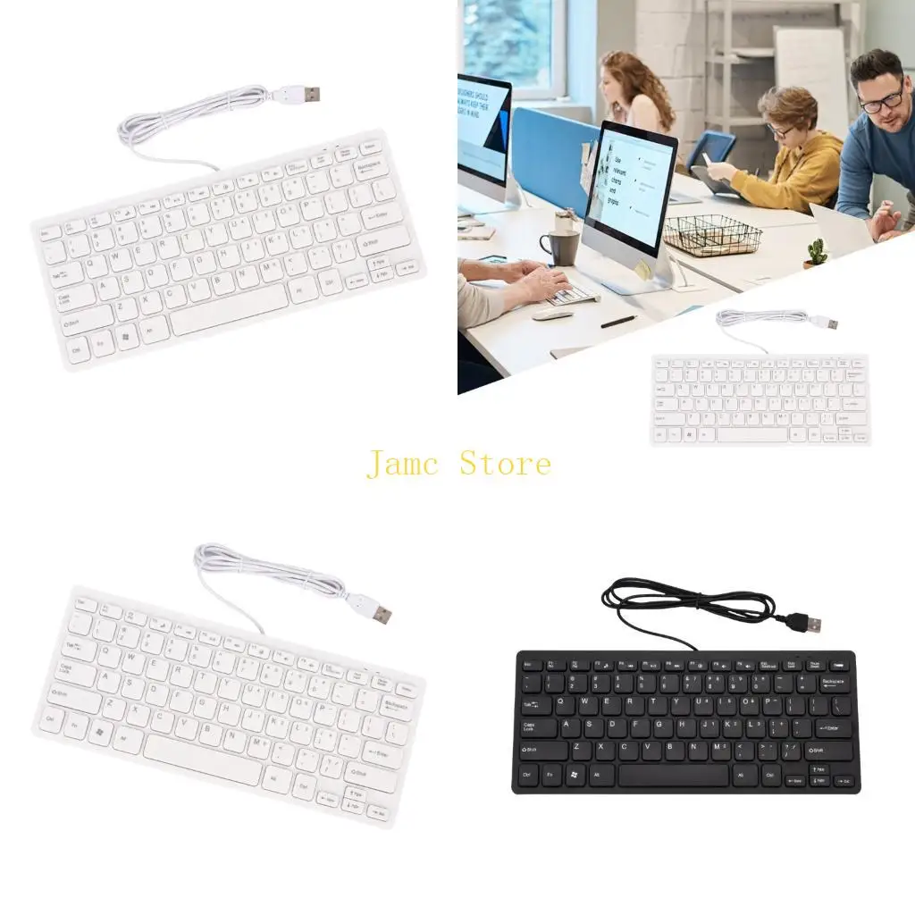 

LX0B Проводная USB-клавиатура для офиса и дома с бесшумной обратной связью, 72 клавиши, широкая совместимость для ПК