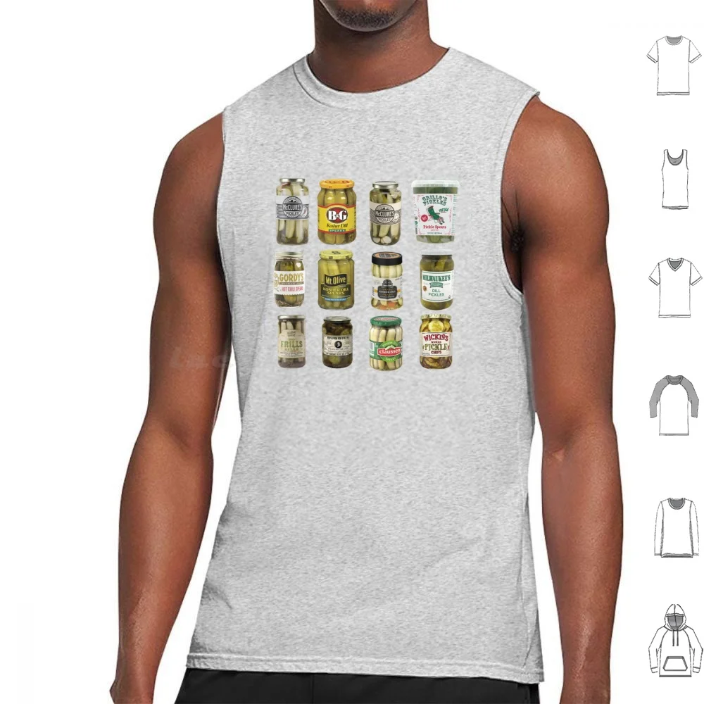 Vintage Canned Pickles Tank Tops Vest Sleeveless Vintage Canned Pickles Pickle Pickle Crewneck Pickle Lovers Canning Canning