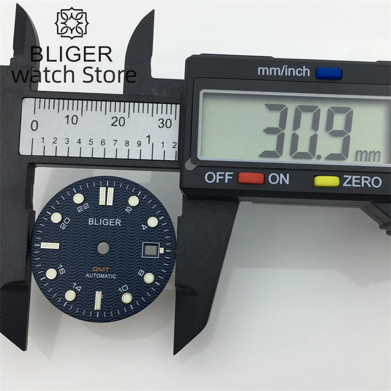 BLIGER 30.9mm white black dial for ETA 2836/2824 DG2813/3804 Miyota 8215 821A movement blue luminous