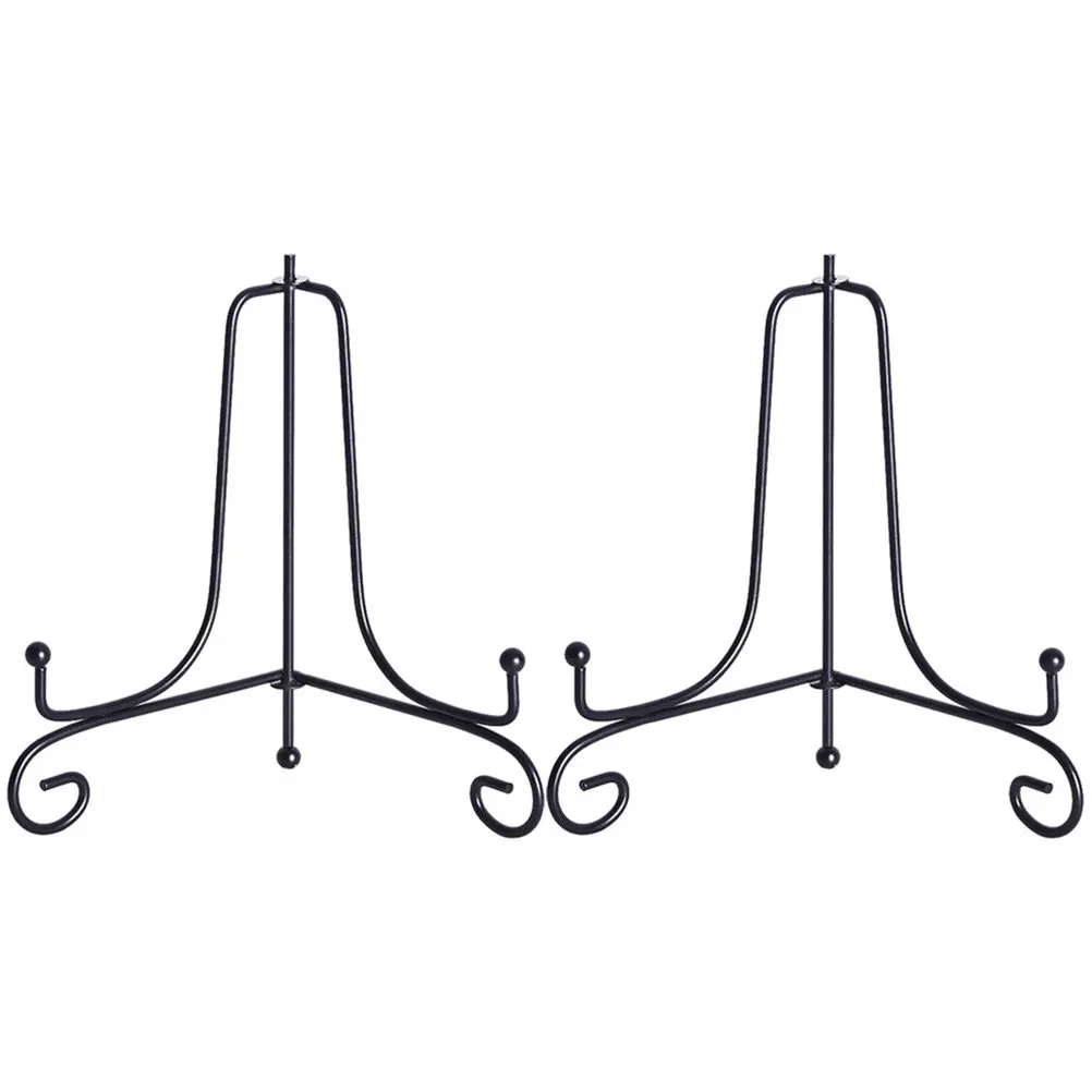2Pcs Photo Stand Plate Holder Display Minimalist Iron Easels for Plates Artwork Books Home Office Stands
