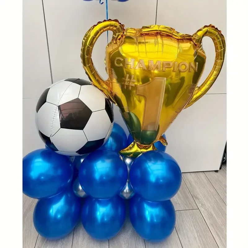 4 pieces, Champion Trophy Aluminum Film Balloon Football Basketball Anniversary Birthday Party Decoration