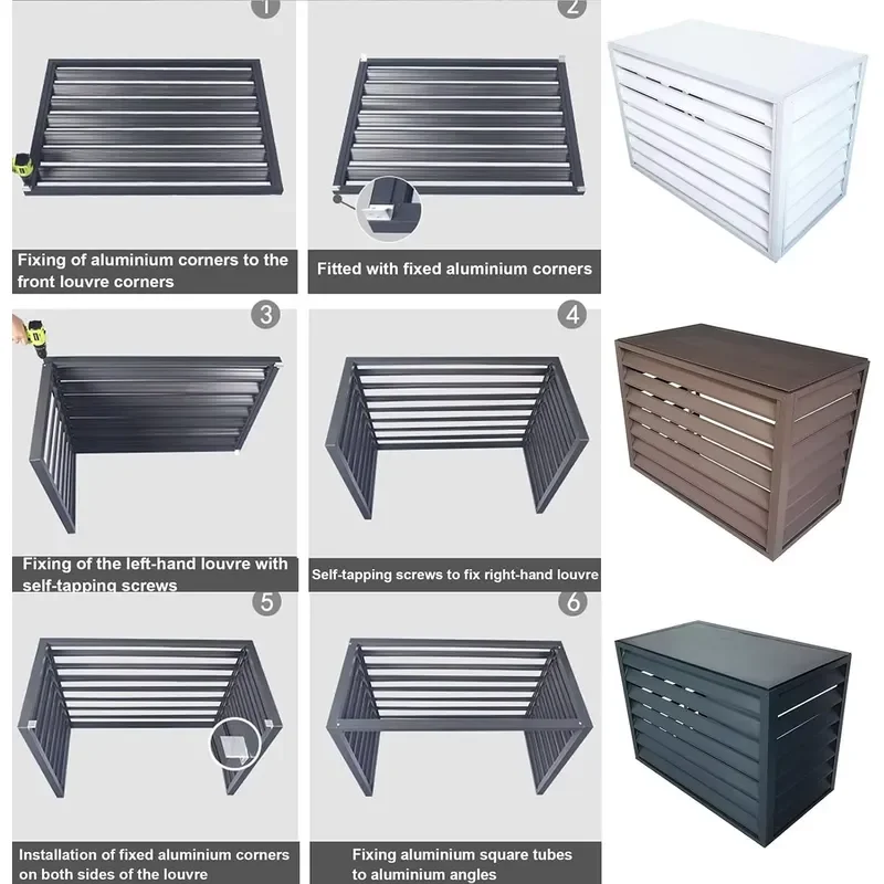 Aluminum Alloy Louvered Air Conditioner Cover Dustproof Waterproof Baffle Grille High Quality Outdoor AC Unit Protection