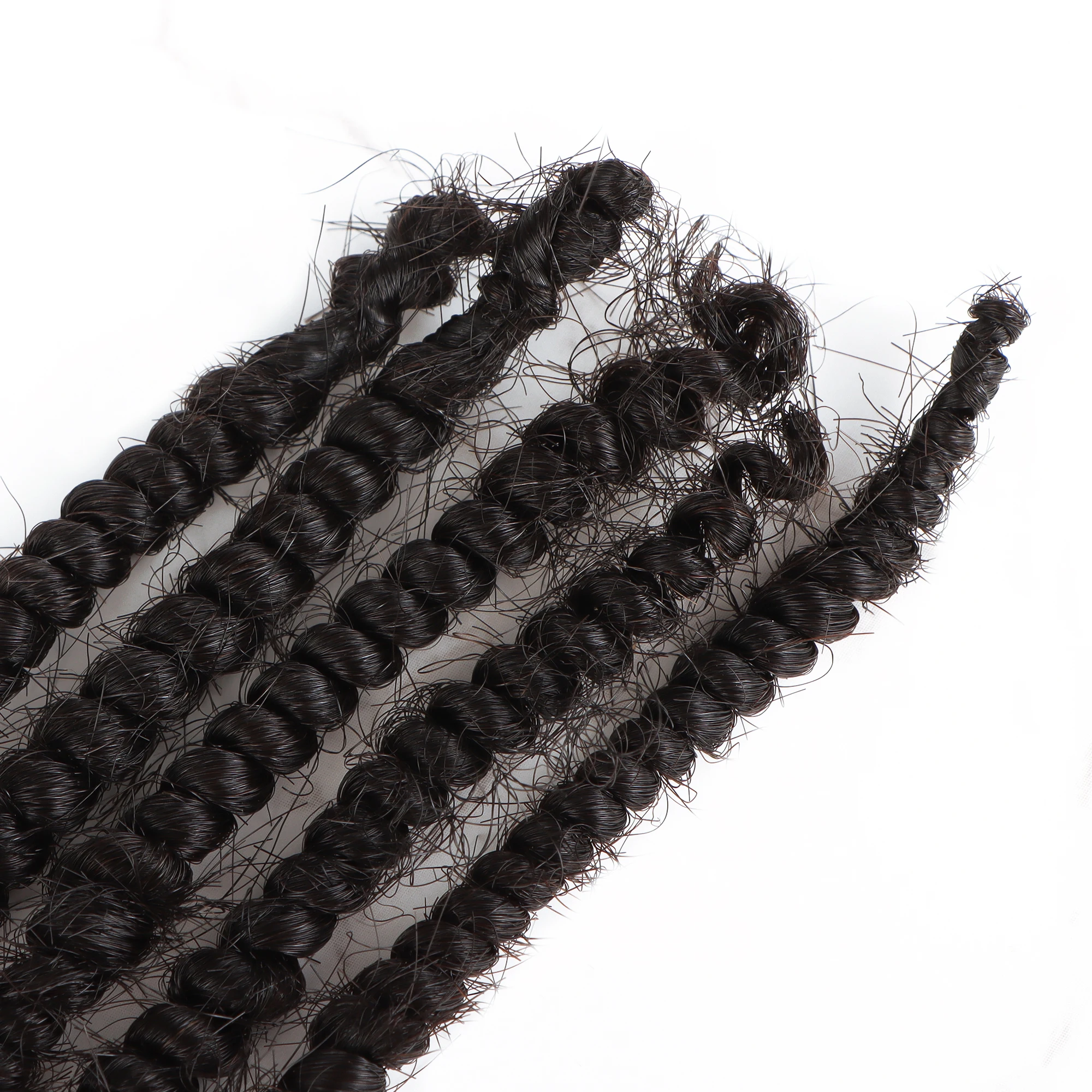 Afro Kinky Curly Locks Extensions Textured Locs Human Hair For Braiding Crochet 4C afro twist hair Curly End