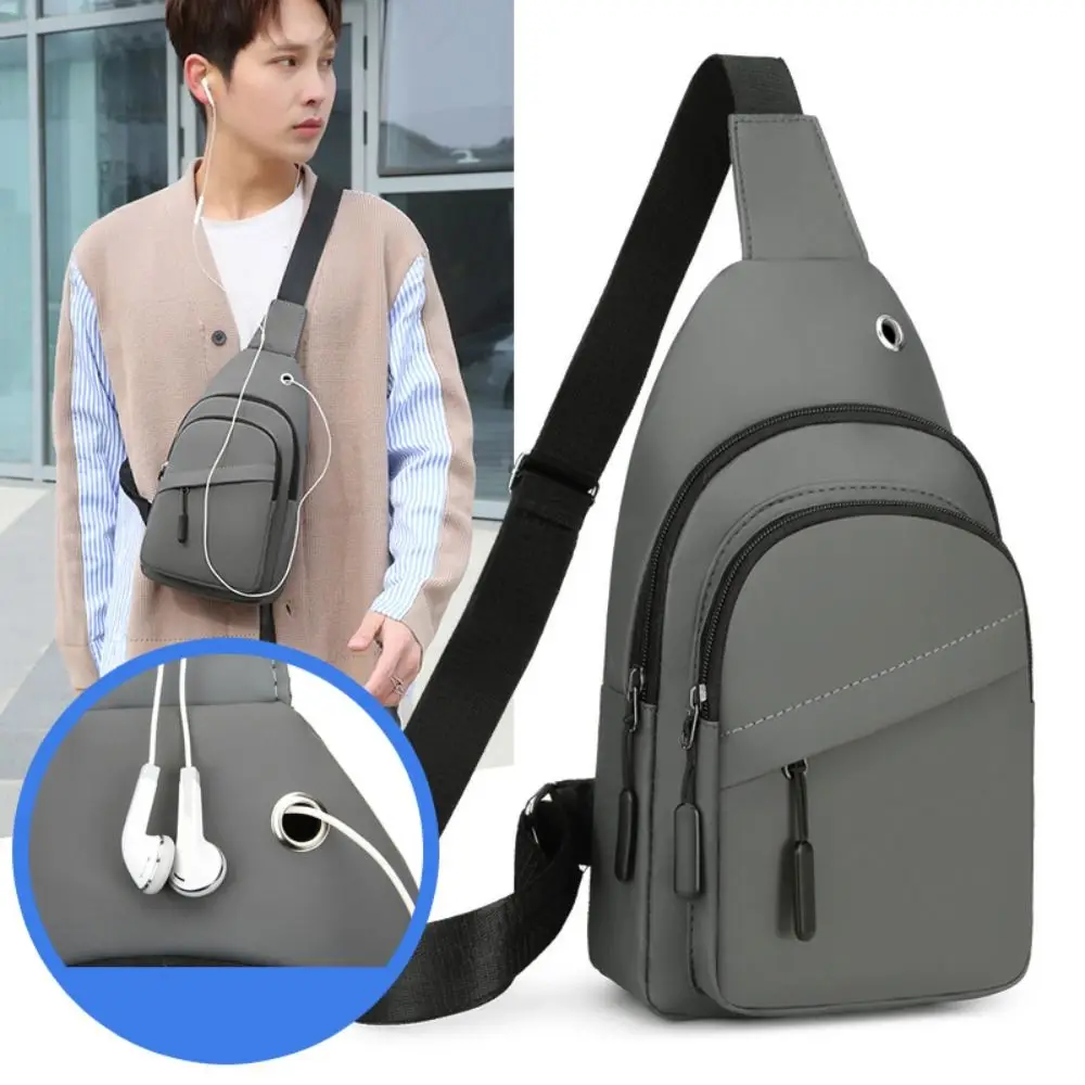 Nylon Men's Shoulder Bag Multi-layer Anti-theft Travel Crossbody Bag Outdoor Small Backpack Large Capacity Chest Bag