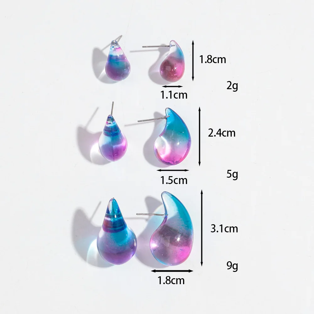 Trend Transparent Phantom Color Acrylic Waterdrop Dupes Drop Earrings Women Clear Tear Hoop Earring 2024 Fashion Jewelry