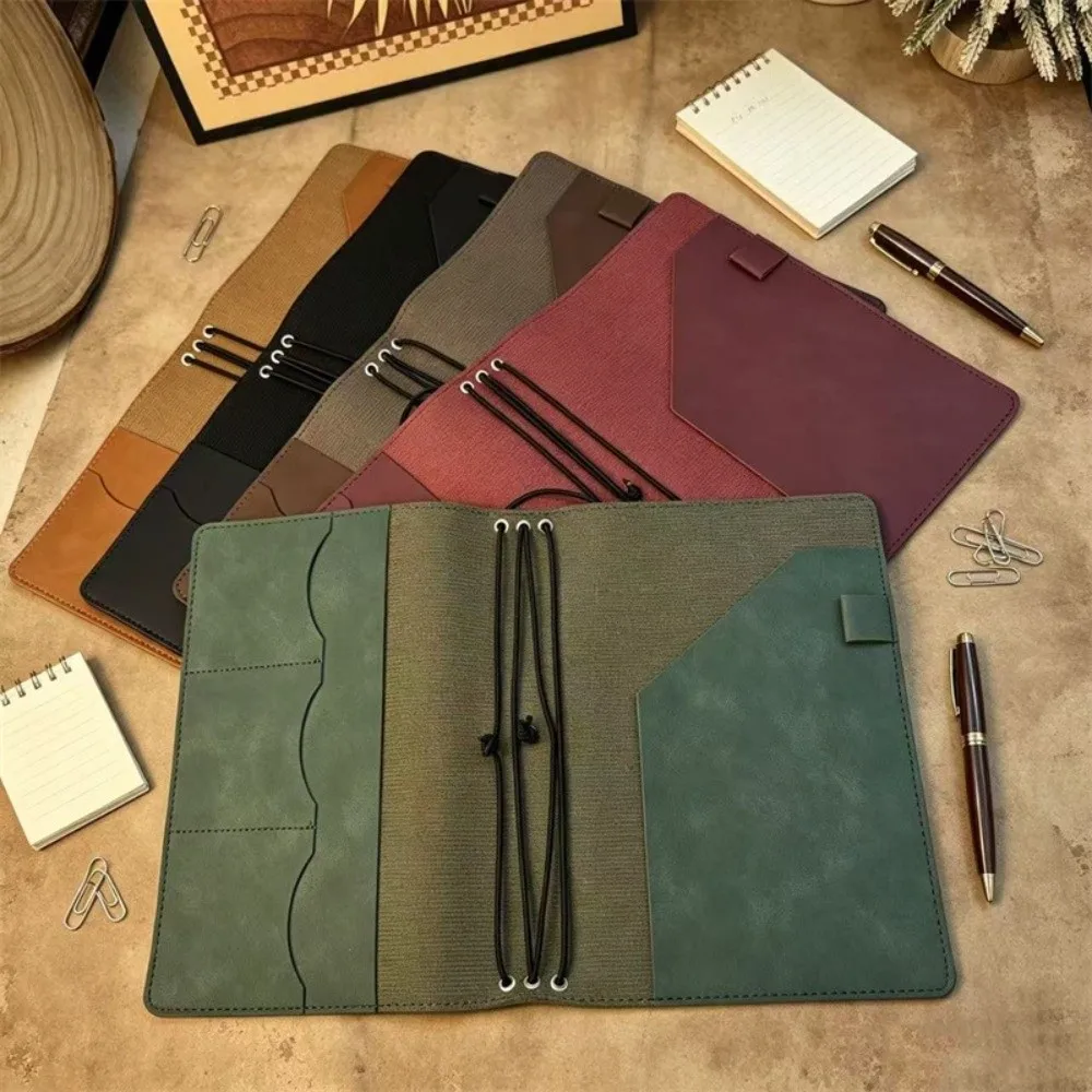 Refillable Notebook Organizer Loose Leaf Crazy Horse Leather Notebook Cover Journal Cover Compact Book Protective Cover - view 2