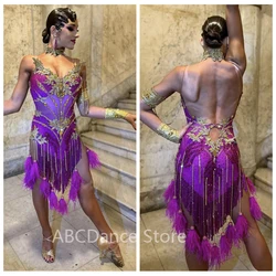 Women tala para baileSalsa Rhythm Latin Rumba Dance Dress US 10 UK 12 New Latin dance competition dress tanzkleid latein kinder