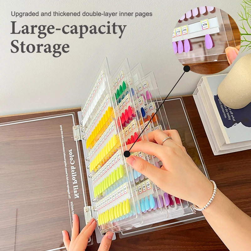 120/180/240 투명 색상 자석 팁 네일 아트 샘플 북 매니큐어 색상 테스트 보관 북 대형 아크릴 작품 디스플레이