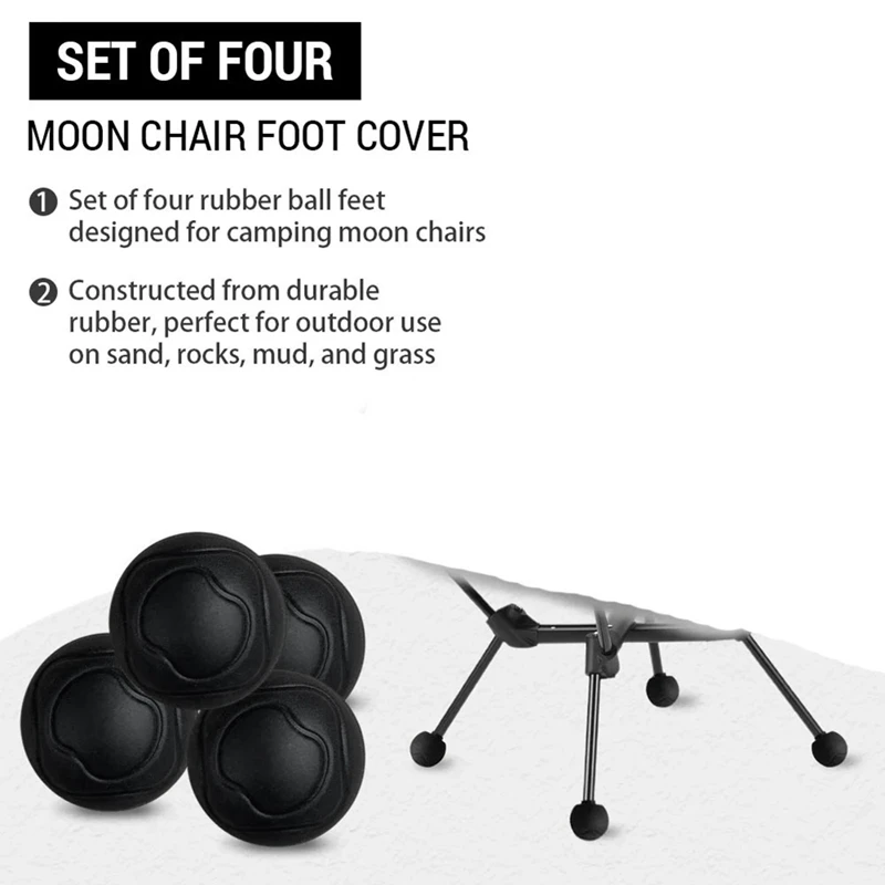 4PCS Moon Chair Foot Cover Outdoor Chair Foot Protectors Stabilizing Rubber Ball Feet Pad Camping Part