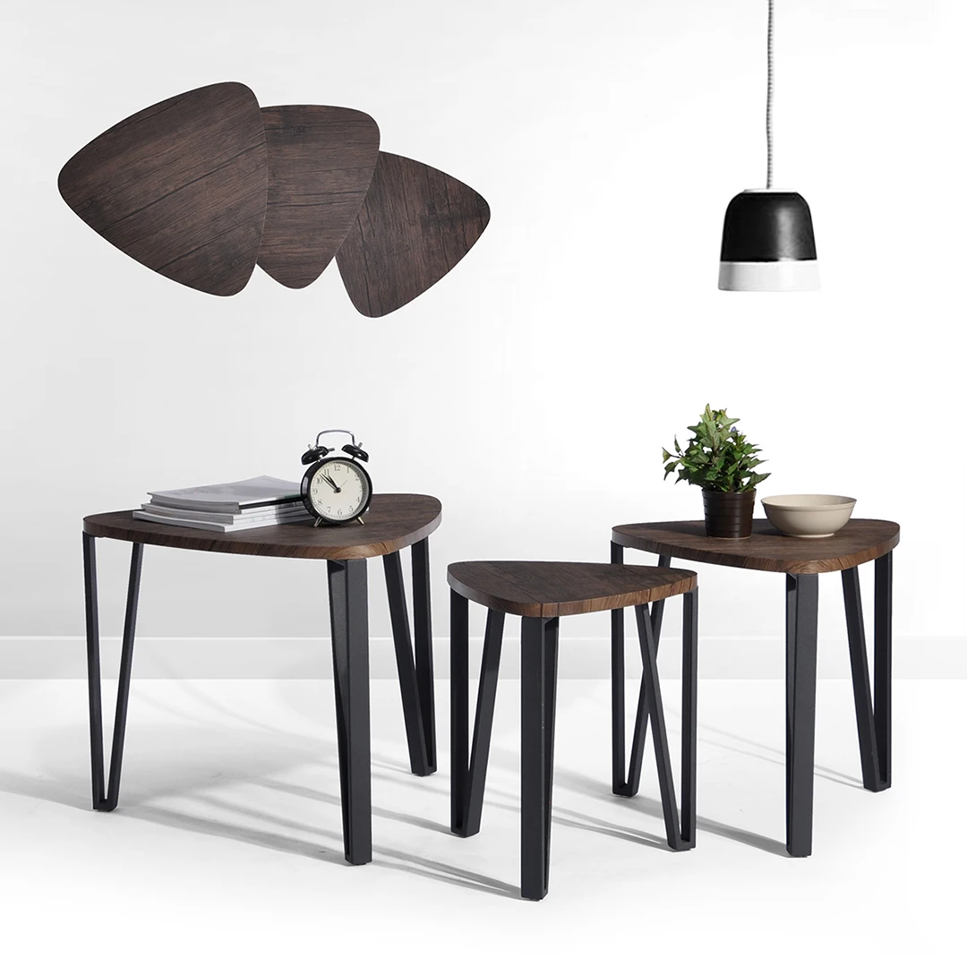 Living room nesting 3 pieces side stool coffee table set coffee table for living room