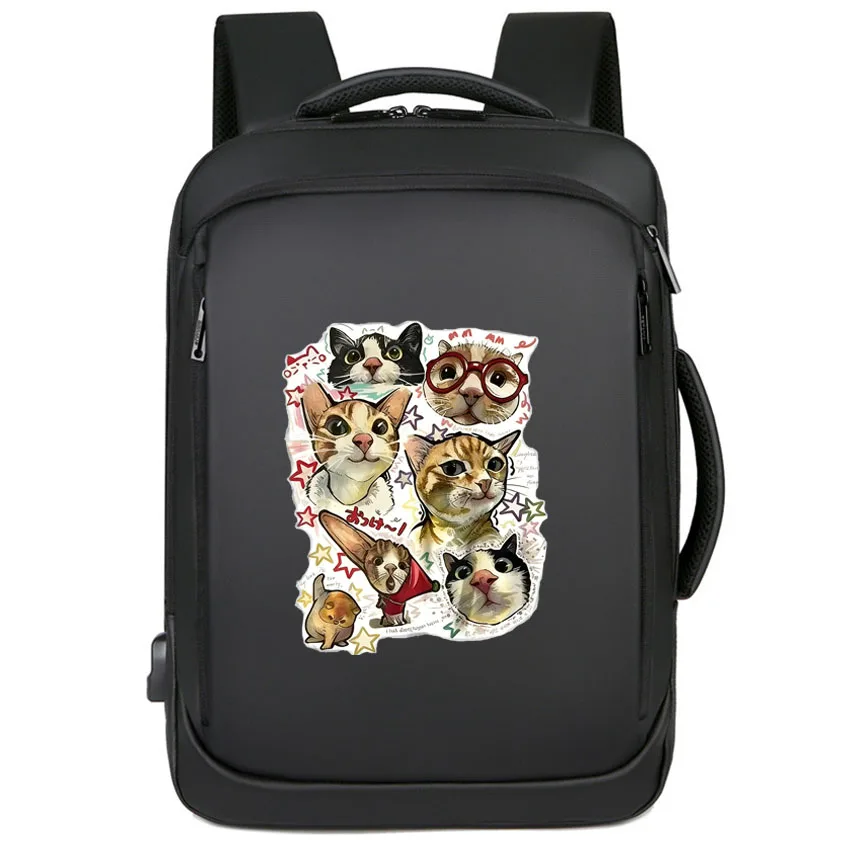 

Высокое качество, мужской американский ретро забавный мультяшный кот с принтом для девочек и мальчиков, мужской и женский школьный рюкзак для ноутбука, водонепроницаемая сумка