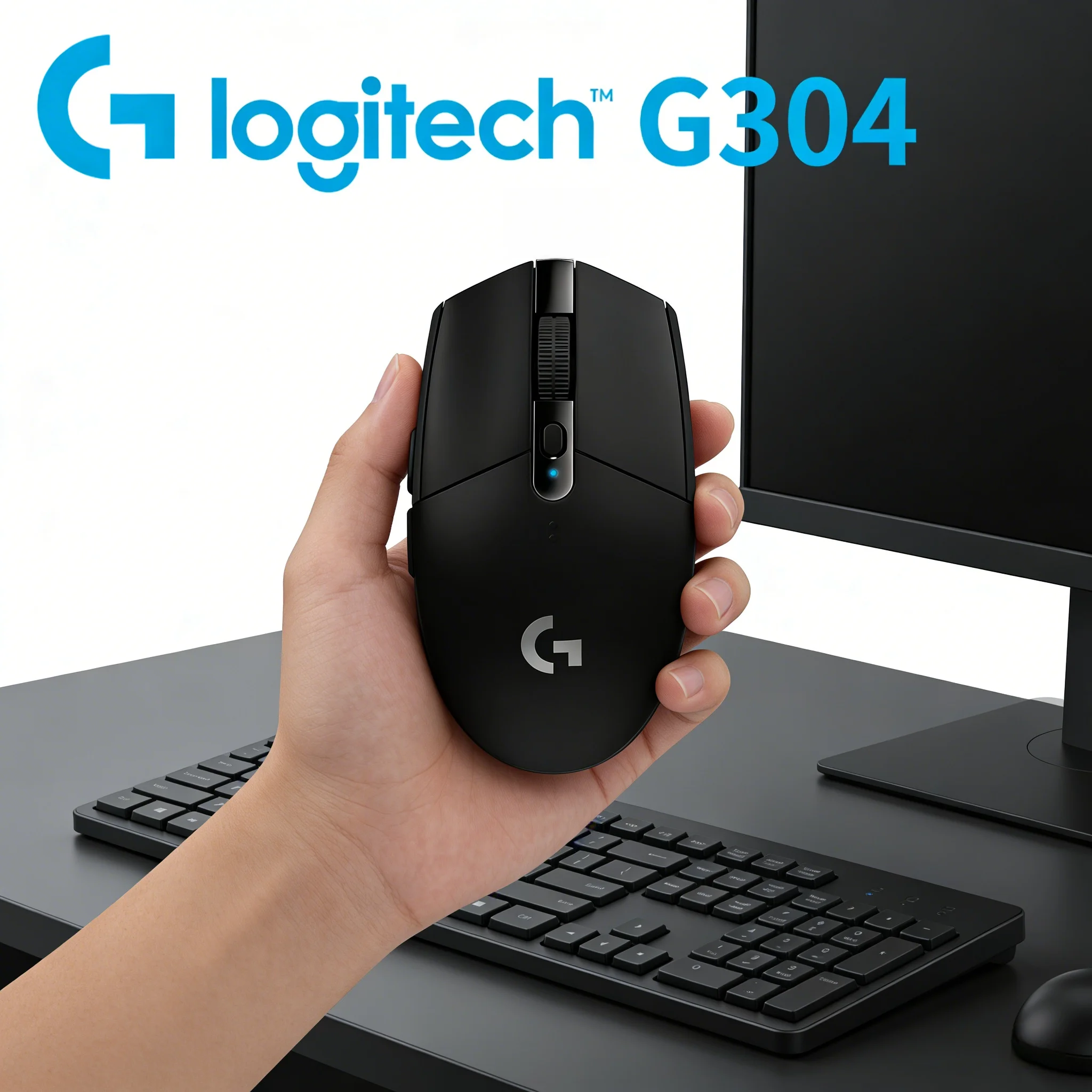 

Logitech G304 Lightspeed Wireless Gaming Mouse 12000 DPI Hero Sensor 250hr Battery Life Programmable Buttons for PC