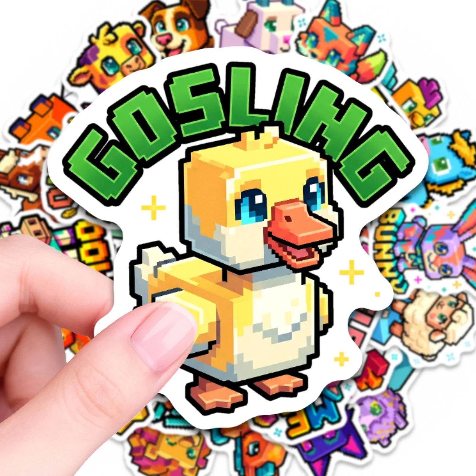 

50 шт. милых наклеек в игровом стиле с животными, без повторов, водонепроницаемые, для студентов, для скрапбукинга, телефона, гардероба, стола, окна, ноутбука