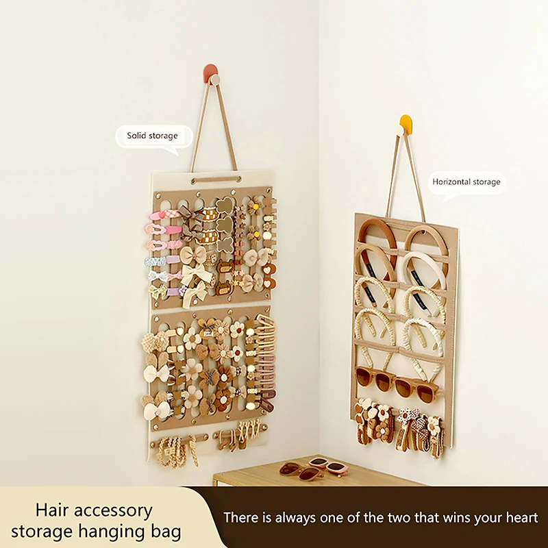 Multifunctional Hanging Hair Claws Clip Ornaments Storage Holder For Women Girls Felt Headbands Sunglasses Accessories Display