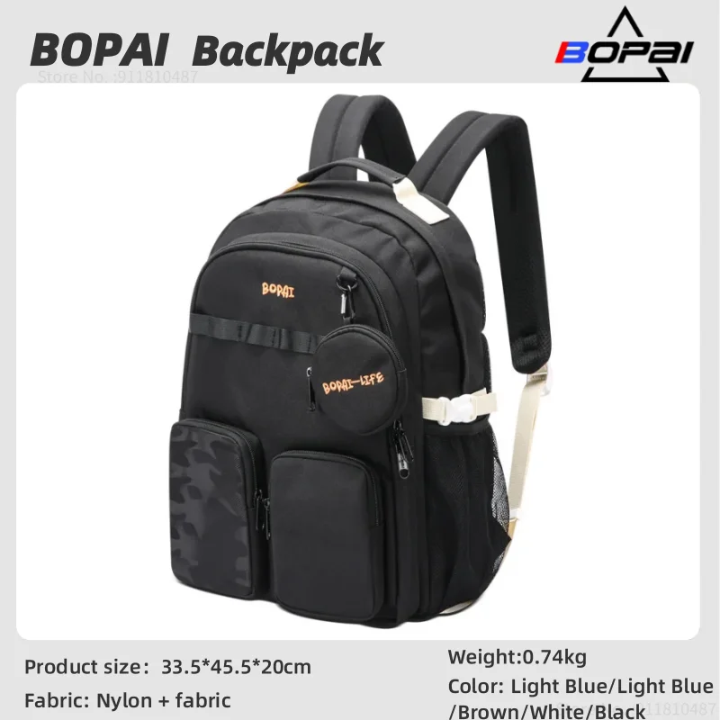 

BOPAI 15.6inch School Backpack Boy Girl's Laptop High School Bags Teen College Student Backpack Multifunctional Fashion Backpack