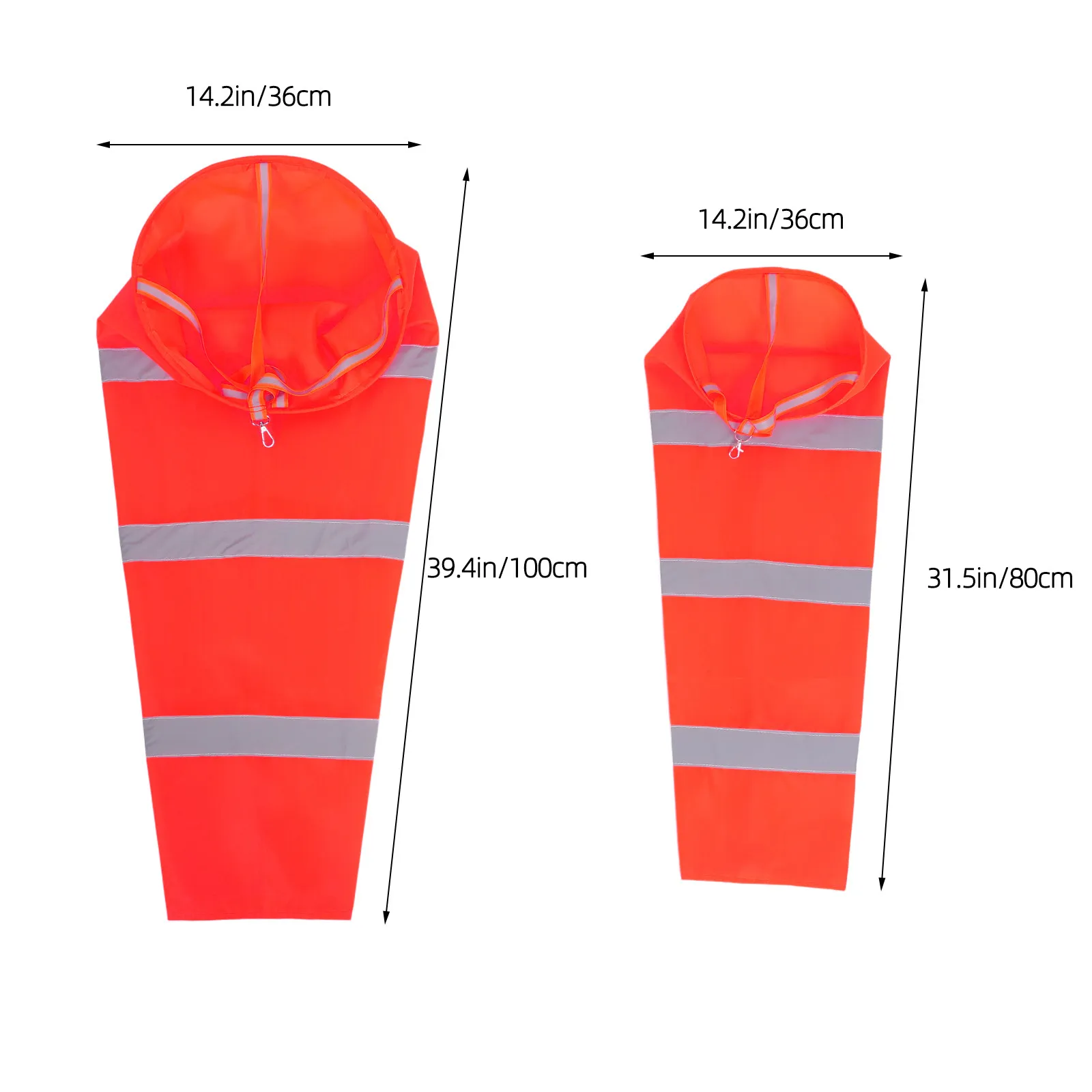2Pcs Waterproof Reflective Orange Windsocks High Visibility Wind Direction Indicators for Airports Construction Gardens view 5