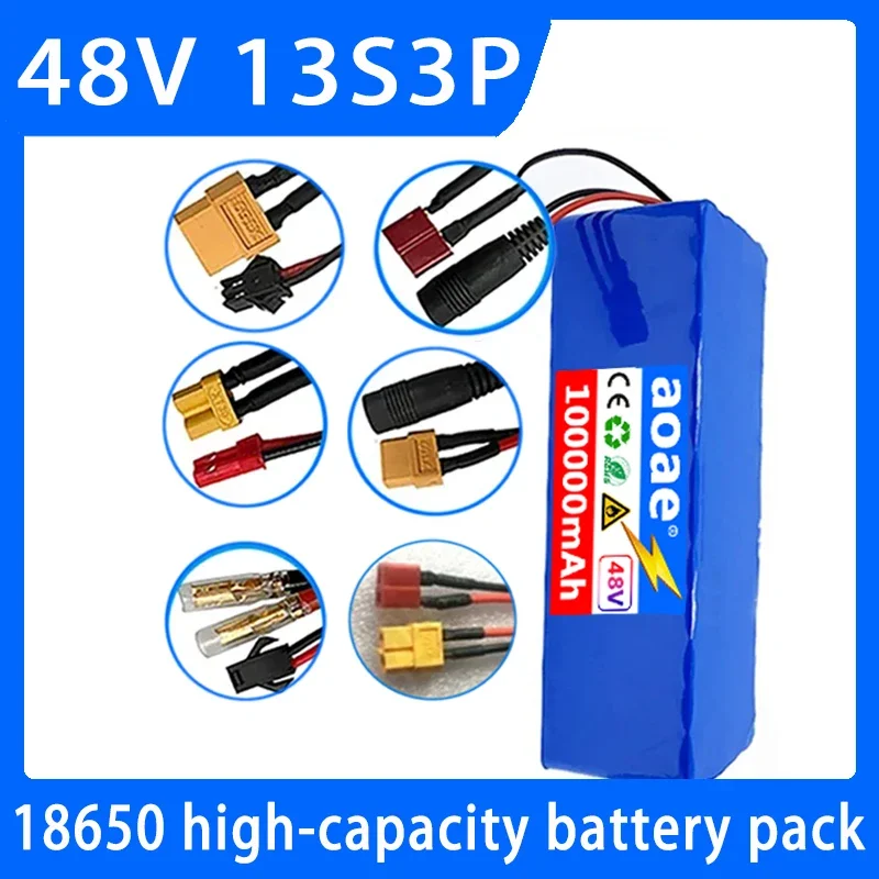 

100% New 48V Battery Agli Ioni Di Liio 48v 100Ah 1000W 13S3P Battery 54.6V E-bike Motorino Bicicletta Elettrica BMS+Charger