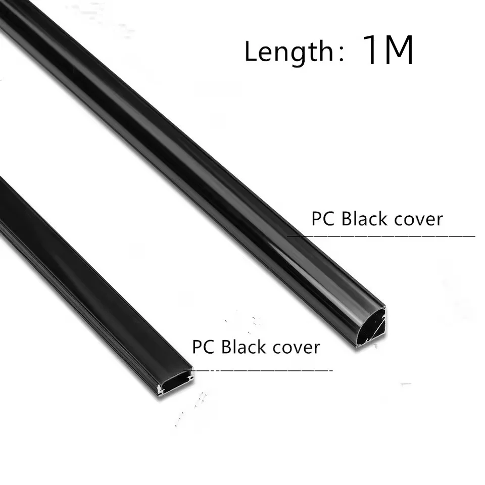 Black Lid 10-50 Pieces/Encapsulated LED Aluminum Profile 1m/pcs U/V Shape Suitable For 8-12mm Wide LED Strip Housing Channels