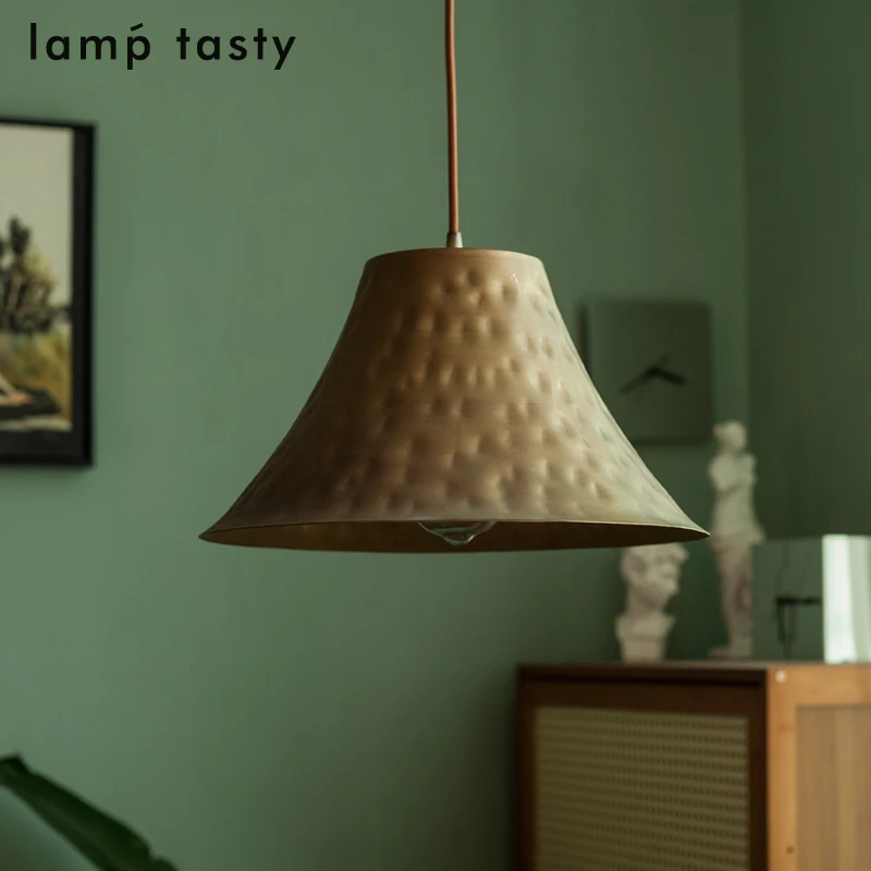 American retro restaurant bar full copper pendant light kitchen coffee shop hotel model clothing store personalized brass light