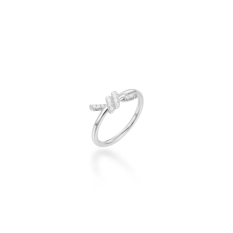 Special-Interest Design StarsKnotBends and Hitches RingS925Silver Plated Affordable Luxury Style Interwoven Bends and Hitches La