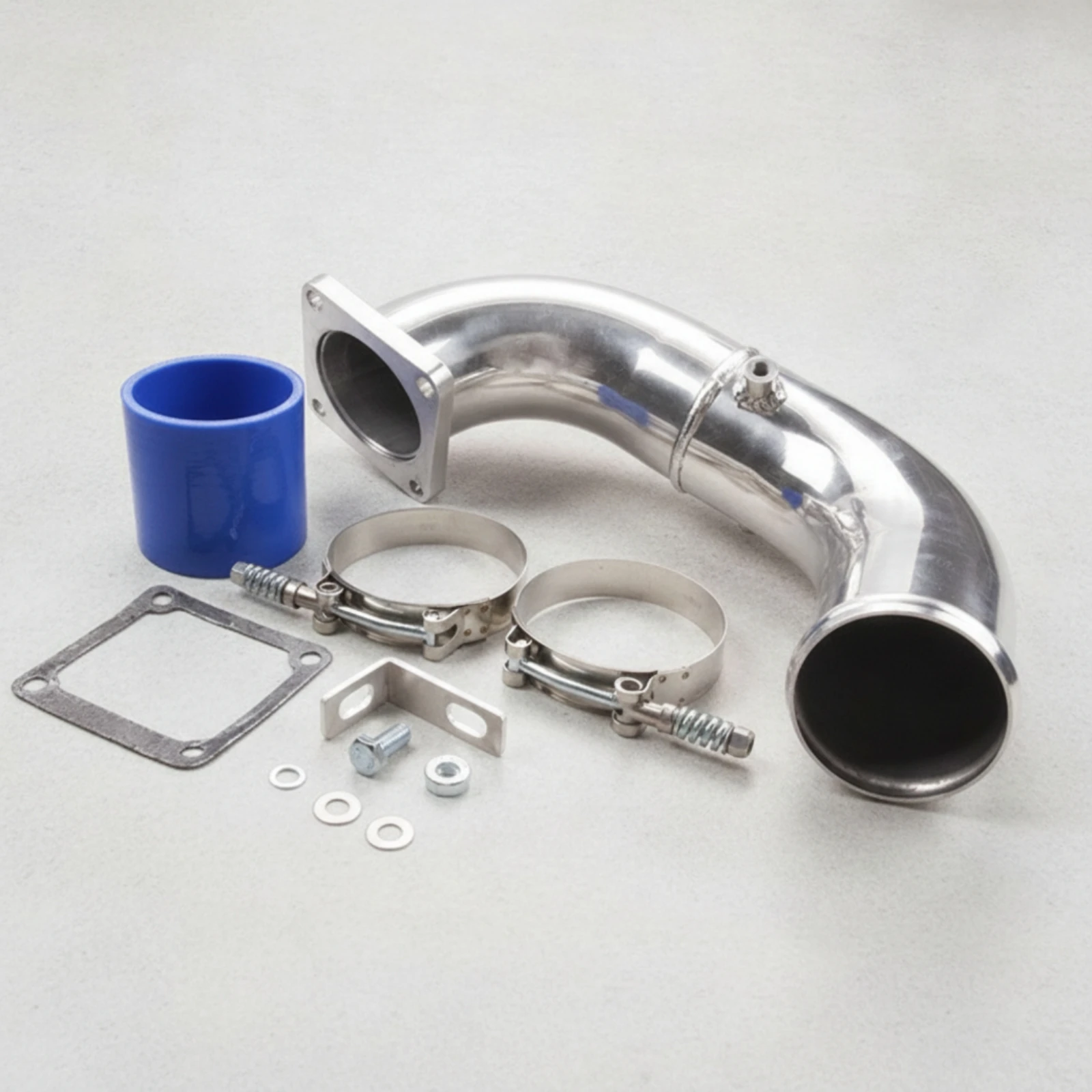 Intake Pipe Kit Aluminum Intake Tube with Coupler Heat-Resistant Reinforced for Car Builders, Engine Bay, Garage Build