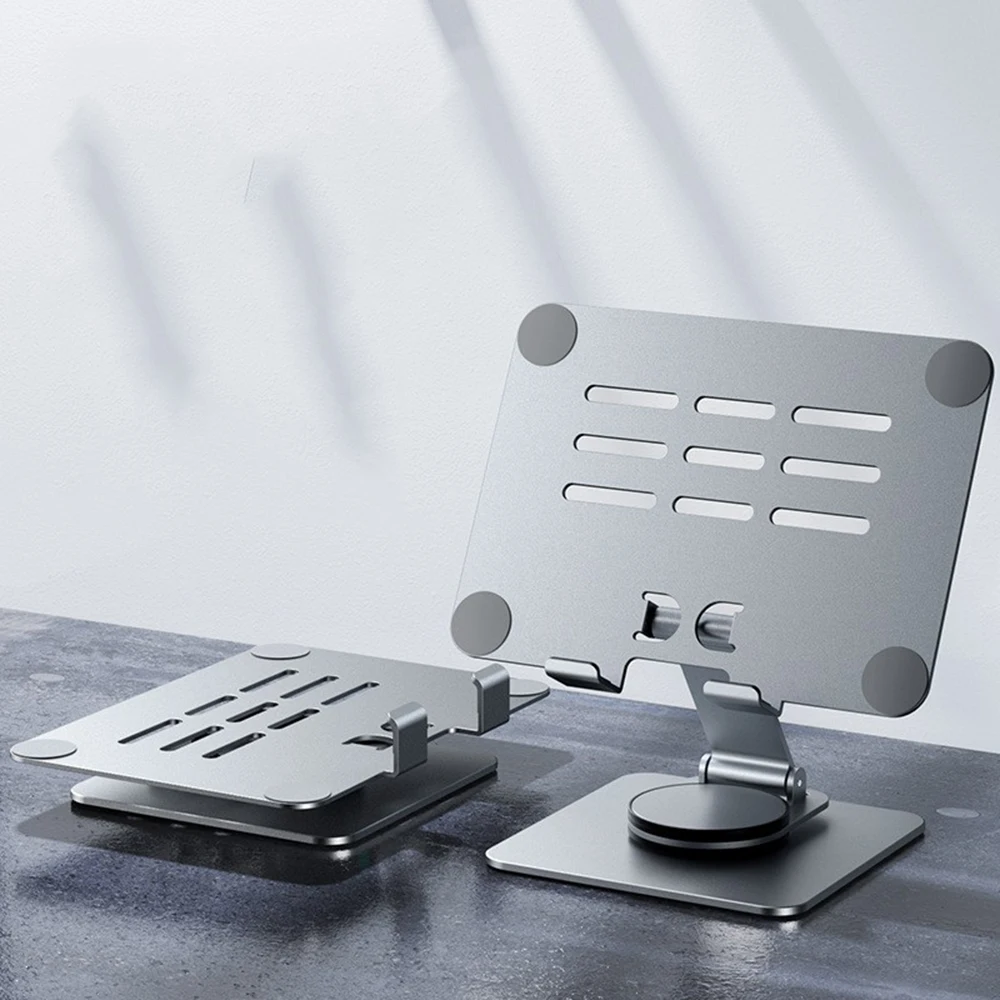 Aluminum Alloy Tablet Stand 360° Rotating Adjustable Foldable Desktop Holder for Mobile Phone Tablet Home Office