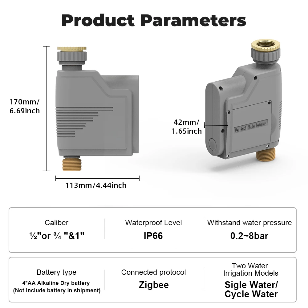 Tuya ZigBee Smart Wireless Watering Timer Irrigation System Garden Watering Valve Programmable Hose Faucet Sprinkler Timer Alexa