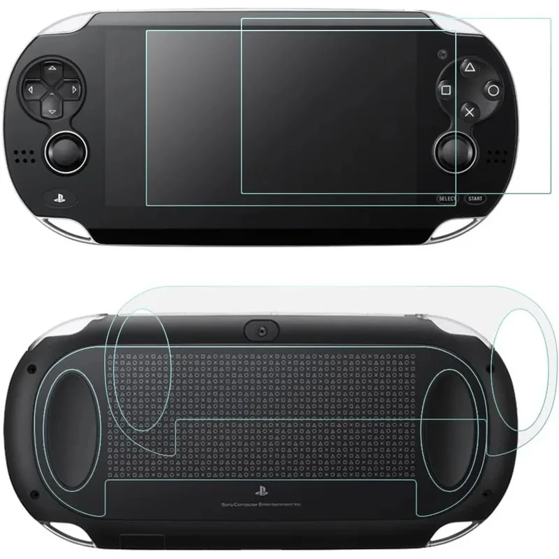 Tempered Glass Screen Protector for PS Vita 1000 2000, HD Clear Front Back Film, Anti-Scratch Bubble-Free Shatterproof Guard