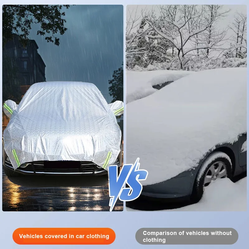 Universeller 2-in-1 Ganzjahres-Auto-Windschutzscheiben-Halbabdeckung Wasserdichter UV-Sonnenschutz Anti-Schnee-Frost-Eis Windschutzscheibenschutz für Limousinen – Detail 2